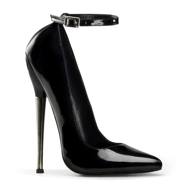 Ankle Strap Pointed Toe Brass Heel Pumps Stiletto High Heels Shoes Pleaser Devious DAGGER/12