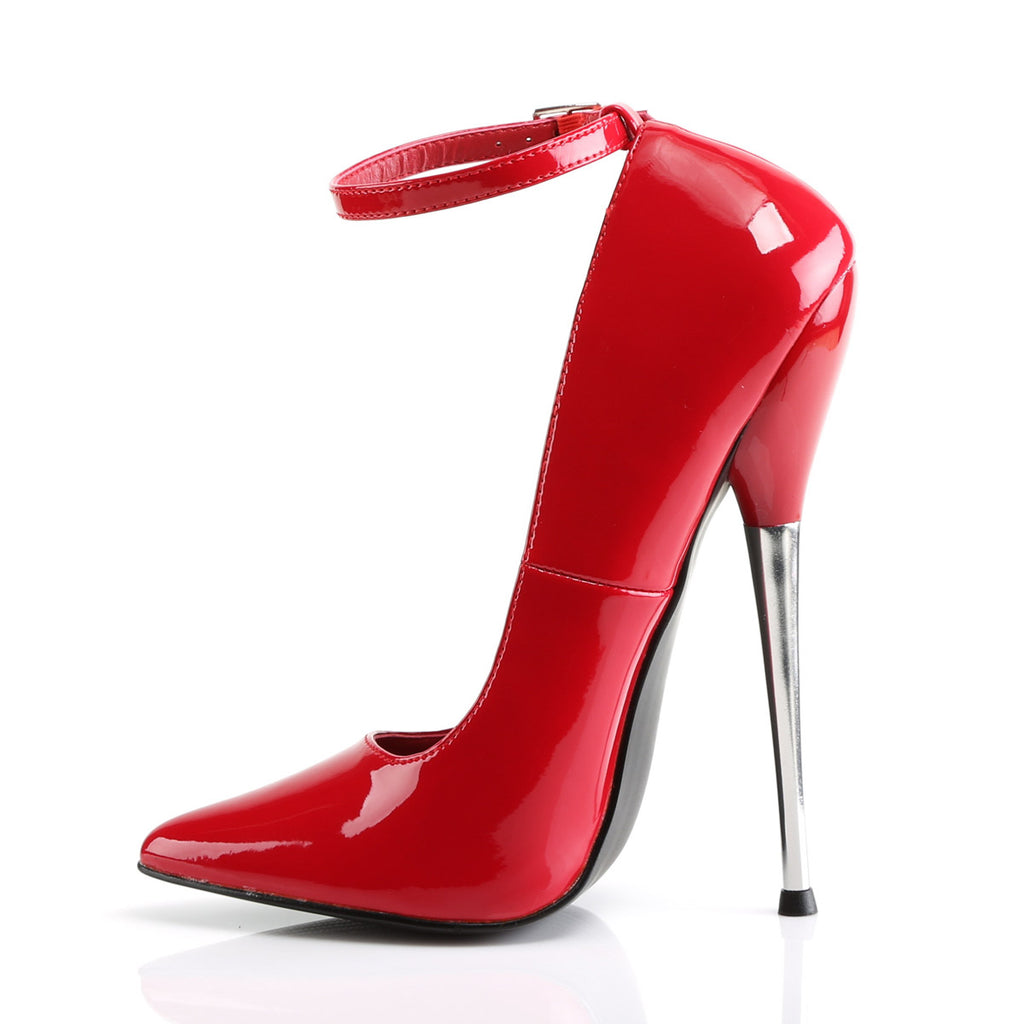 Ankle Strap Pointed Toe Brass Heel Pumps Stiletto High Heels Shoes Pleaser Devious DAGGER/12