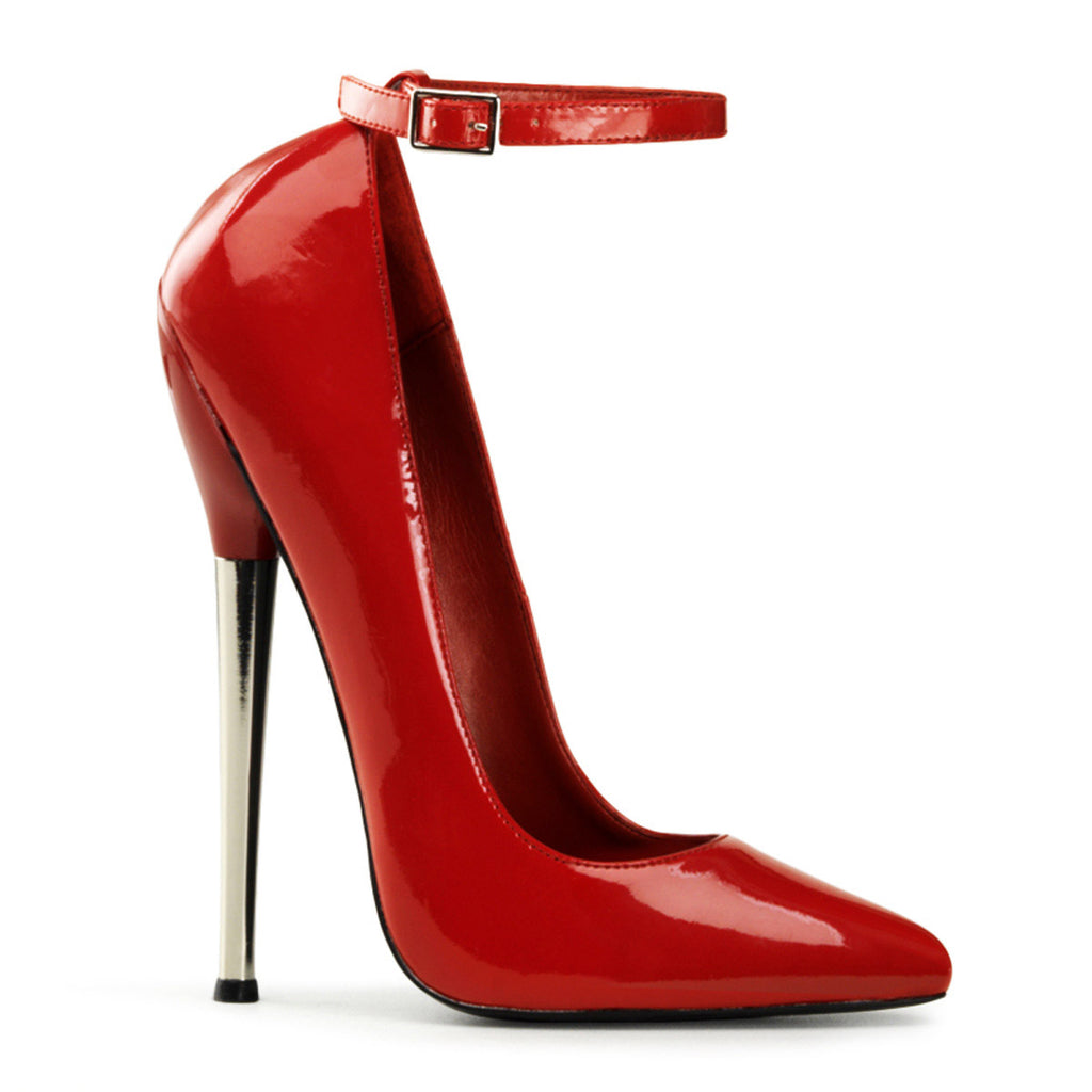 Ankle Strap Pointed Toe Brass Heel Pumps Stiletto High Heels Shoes Pleaser Devious DAGGER/12