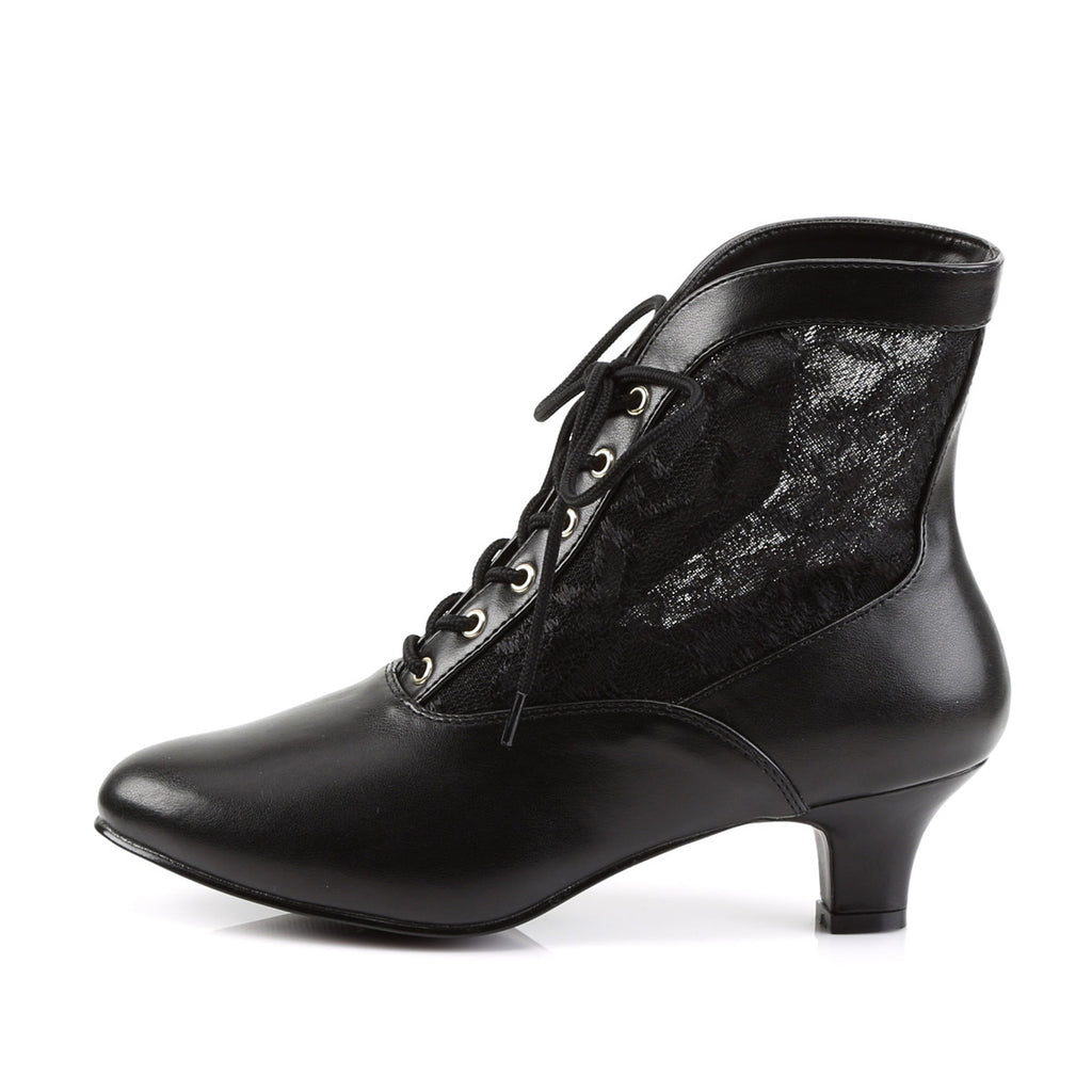 Sexy Lace Victorian Ankle Booties Pioneer No Zip Kitten Heels Shoes Pleaser Funtasma DAME/05