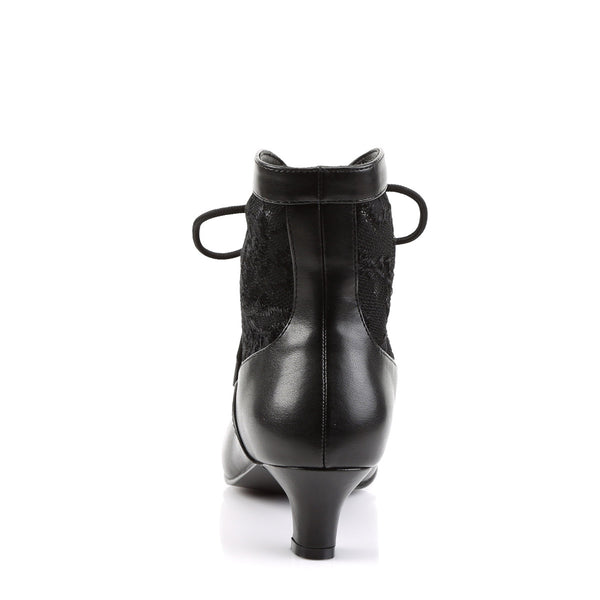 Sexy Lace Victorian Ankle Booties Pioneer No Zip Kitten Heels Shoes Pleaser Funtasma DAME/05