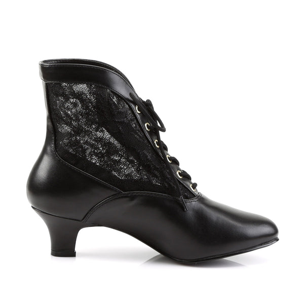Sexy Lace Victorian Ankle Booties Pioneer No Zip Kitten Heels Shoes Pleaser Funtasma DAME/05