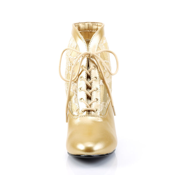 Sexy Lace Victorian Ankle Booties Pioneer No Zip Kitten Heels Shoes Pleaser Funtasma DAME/05