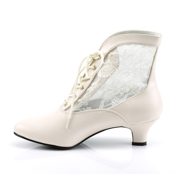 Sexy Lace Victorian Ankle Booties Pioneer No Zip Kitten Heels Shoes Pleaser Funtasma DAME/05