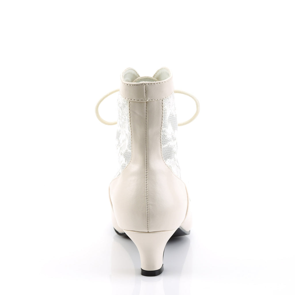 Sexy Lace Victorian Ankle Booties Pioneer No Zip Kitten Heels Shoes Pleaser Funtasma DAME/05