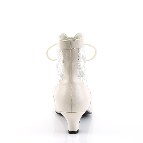 Sexy Lace Victorian Ankle Booties Pioneer No Zip Kitten Heels Shoes Pleaser Funtasma DAME/05