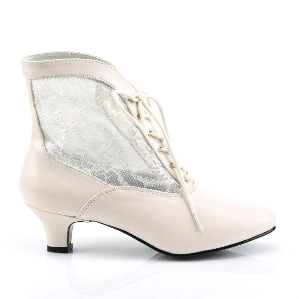 Sexy Lace Victorian Ankle Booties Pioneer No Zip Kitten Heels Shoes Pleaser Funtasma DAME/05