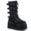 3 1/2" PF Mid-Calf Boot w/ 6 Buckle Straps, Metal Side Zip Pleaser Demonia DAMNED/225
