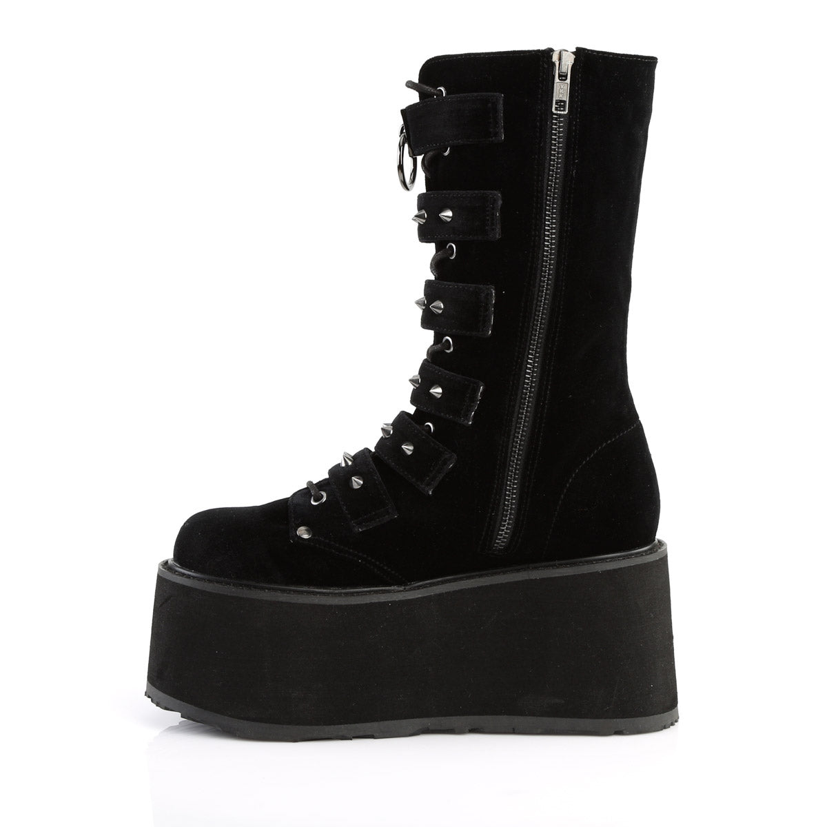 3 1/2" PF Mid-Calf Boot w/ 6 Buckle Straps, Metal Side Zip Secondary image