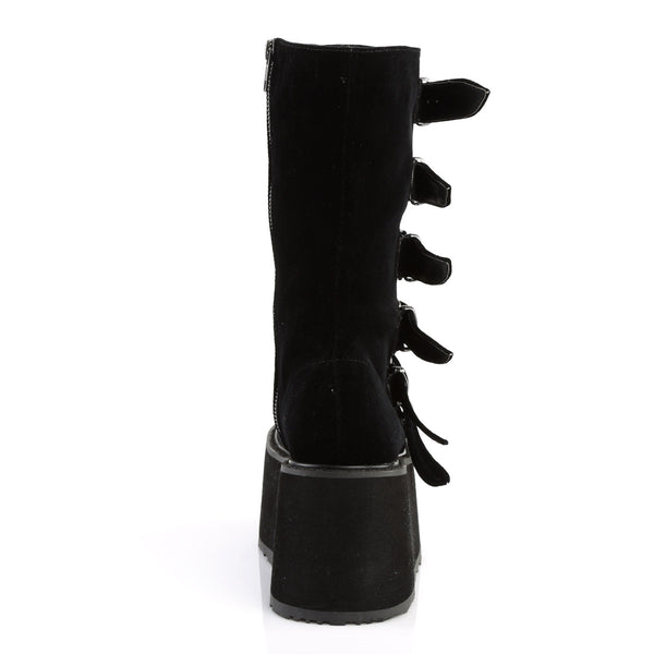 3 1/2" PF Mid-Calf Boot w/ 6 Buckle Straps, Metal Side Zip Pleaser Demonia DAMNED/225