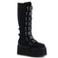 3 1/2" PF Knee High Boot w/ 8 Buckle Straps, Back Metal Zip Pleaser Demonia DAMNED/318
