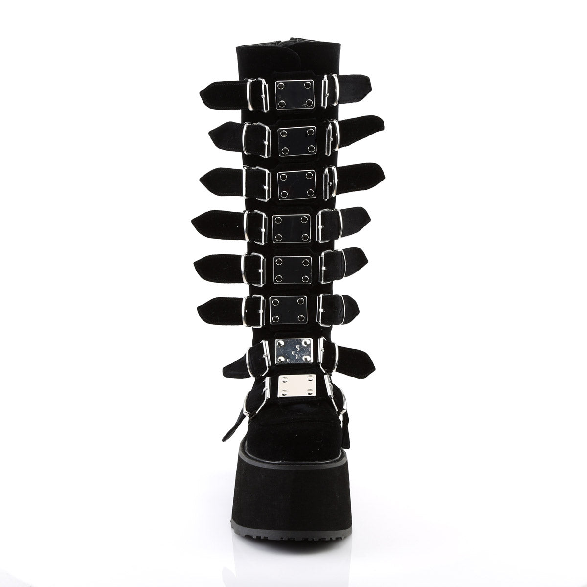 3 1/2" PF Knee High Boot w/ 8 Buckle Straps, Back Metal Zip Secondary image