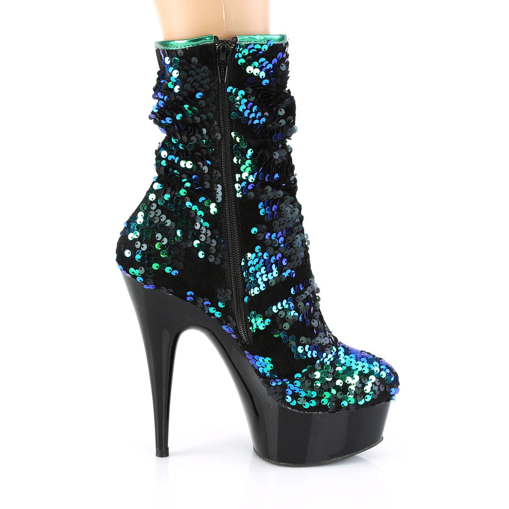 6" Heel, 1 3/4" Pf Slouch Ankle Boot, Side Zip Pleaser Pleaser DELIGHT/1004
