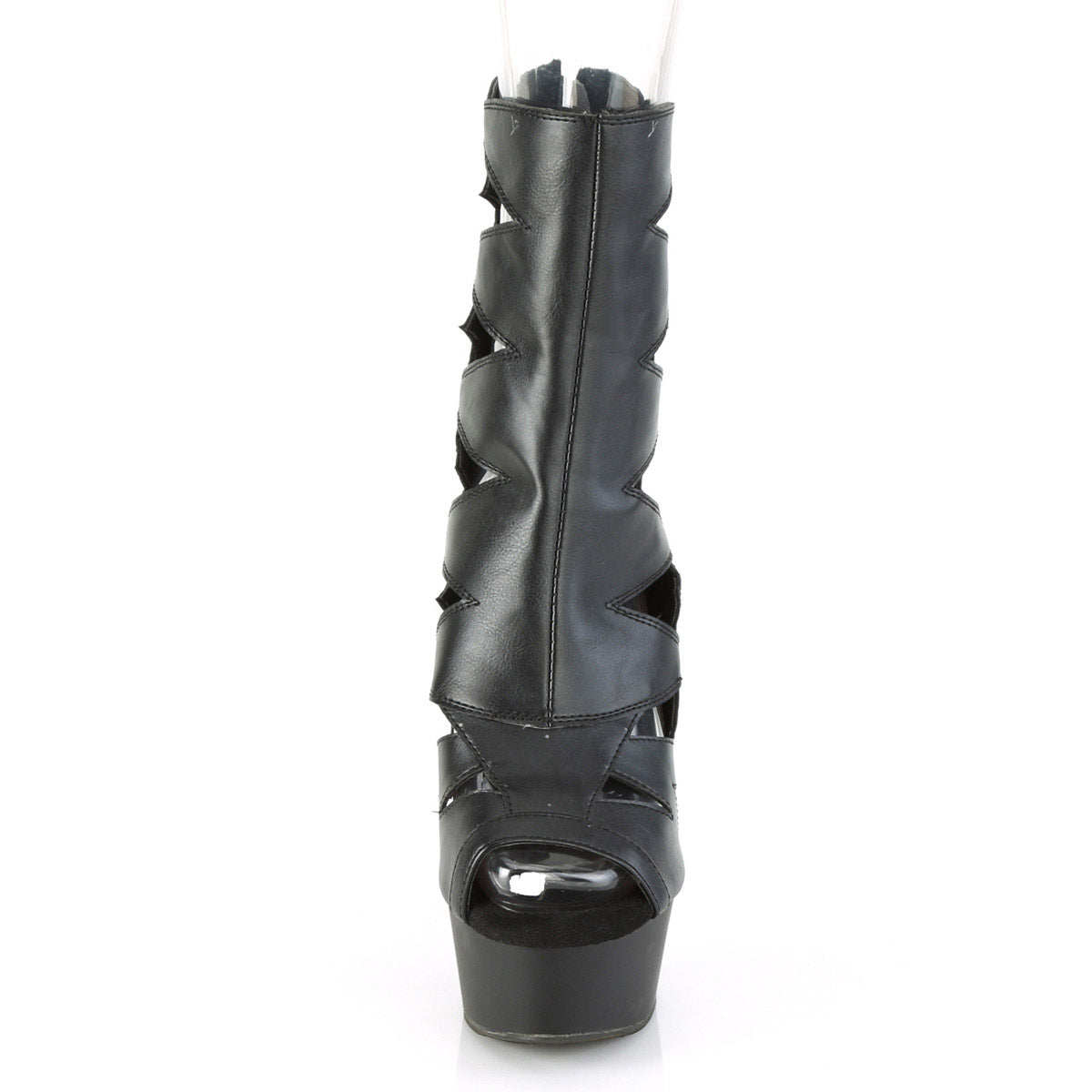 Pleaser Delight-1014 6-Inch Heel Platform Peep Toe Cutout Ankle Boots for Women Secondary image