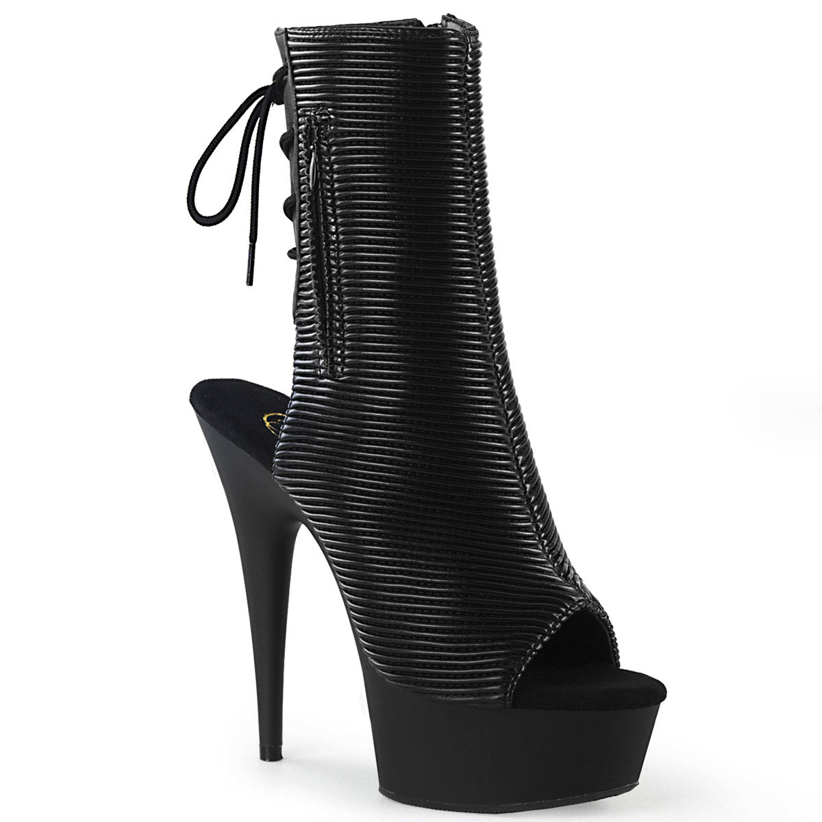 6" Heel, 1 3/4" PF Open Toe/Heel Ankle Boot, Side Zip Pleaser  DELIGHT/1018 Main image