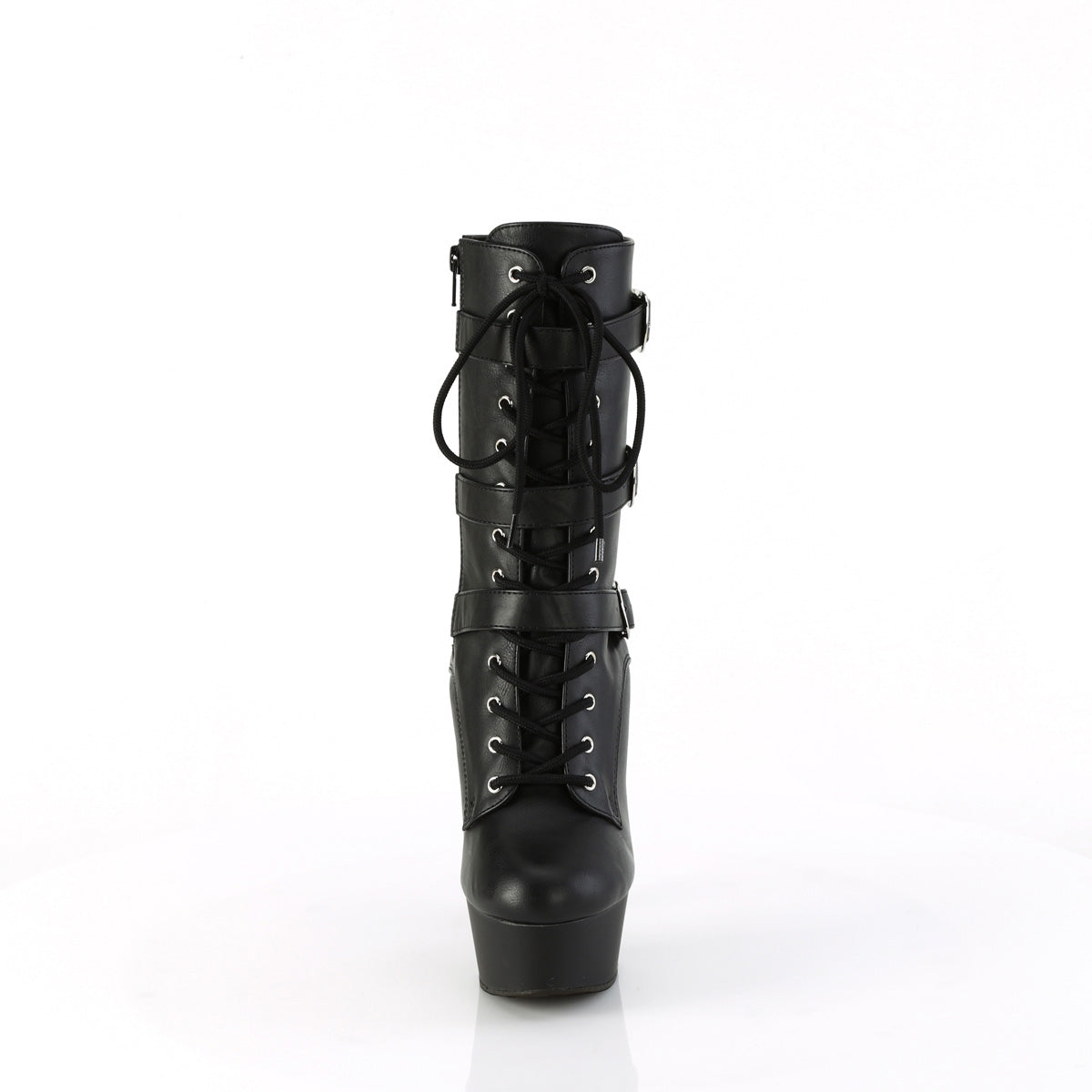 6" Heel, 1 3/4" Pf Lace-Up Multi Buckle Ankle Boot, Side Zip Secondary image