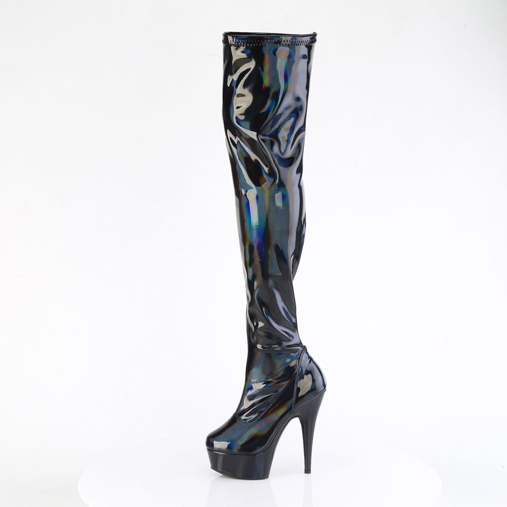 6" Heel, 1 3/4" Pf Stretch Thigh Boot,  12" Side Zip Pleaser Pleaser DELIGHT/3000HWR