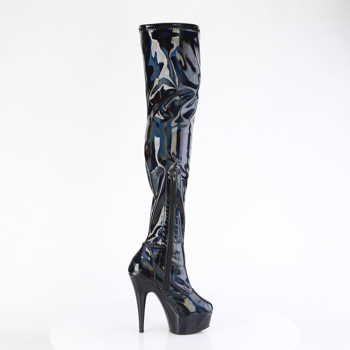 6" Heel, 1 3/4" Pf Stretch Thigh Boot,  12" Side Zip Pleaser Pleaser DELIGHT/3000HWR
