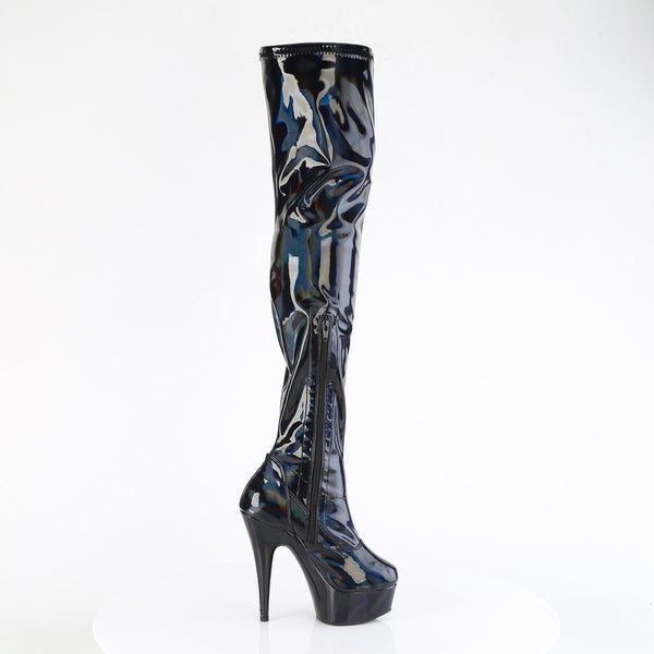 6" Heel, 1 3/4" Pf Stretch Thigh Boot,  12" Side Zip Pleaser Pleaser DELIGHT/3000HWR