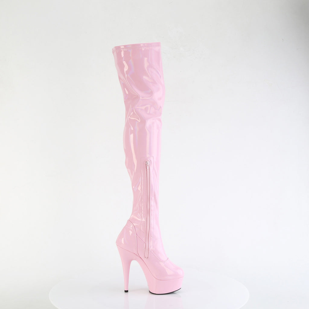 6" Heel, 1 3/4" Pf Stretch Thigh Boot,  12" Side Zip Pleaser Pleaser DELIGHT/3000HWR