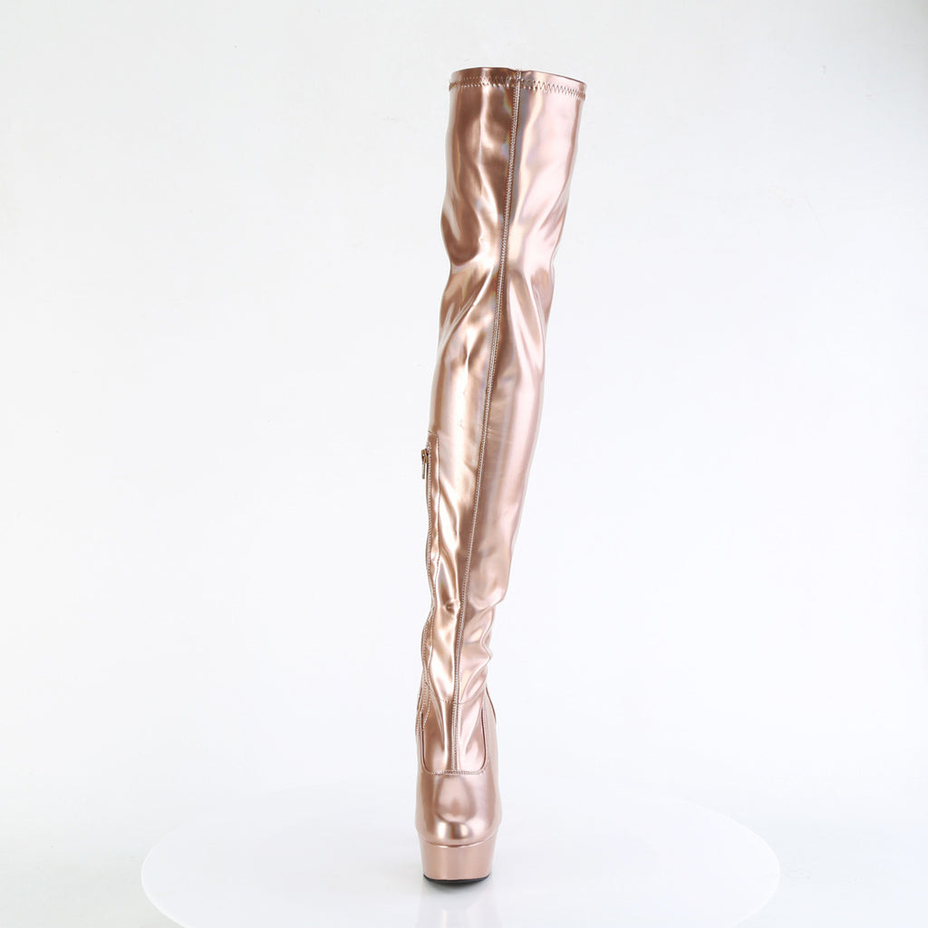 6" Heel, 1 3/4" Pf Stretch Thigh Boot,  12" Side Zip Pleaser Pleaser DELIGHT/3000HWR