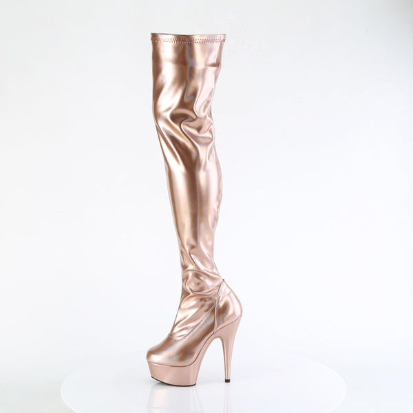 6" Heel, 1 3/4" Pf Stretch Thigh Boot,  12" Side Zip Pleaser Pleaser DELIGHT/3000HWR