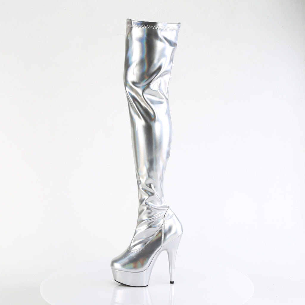 6" Heel, 1 3/4" Pf Stretch Thigh Boot,  12" Side Zip Pleaser Pleaser DELIGHT/3000HWR