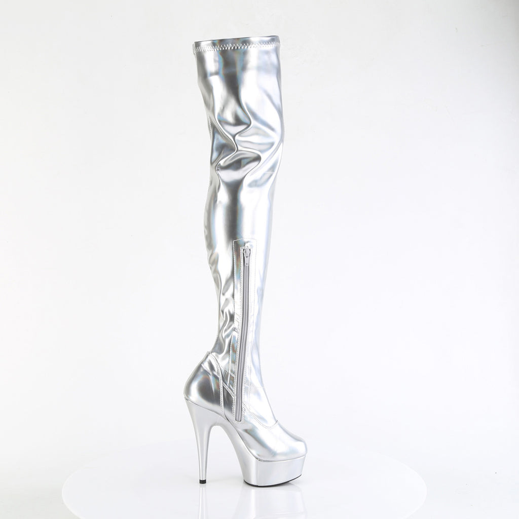 6" Heel, 1 3/4" Pf Stretch Thigh Boot,  12" Side Zip Pleaser Pleaser DELIGHT/3000HWR