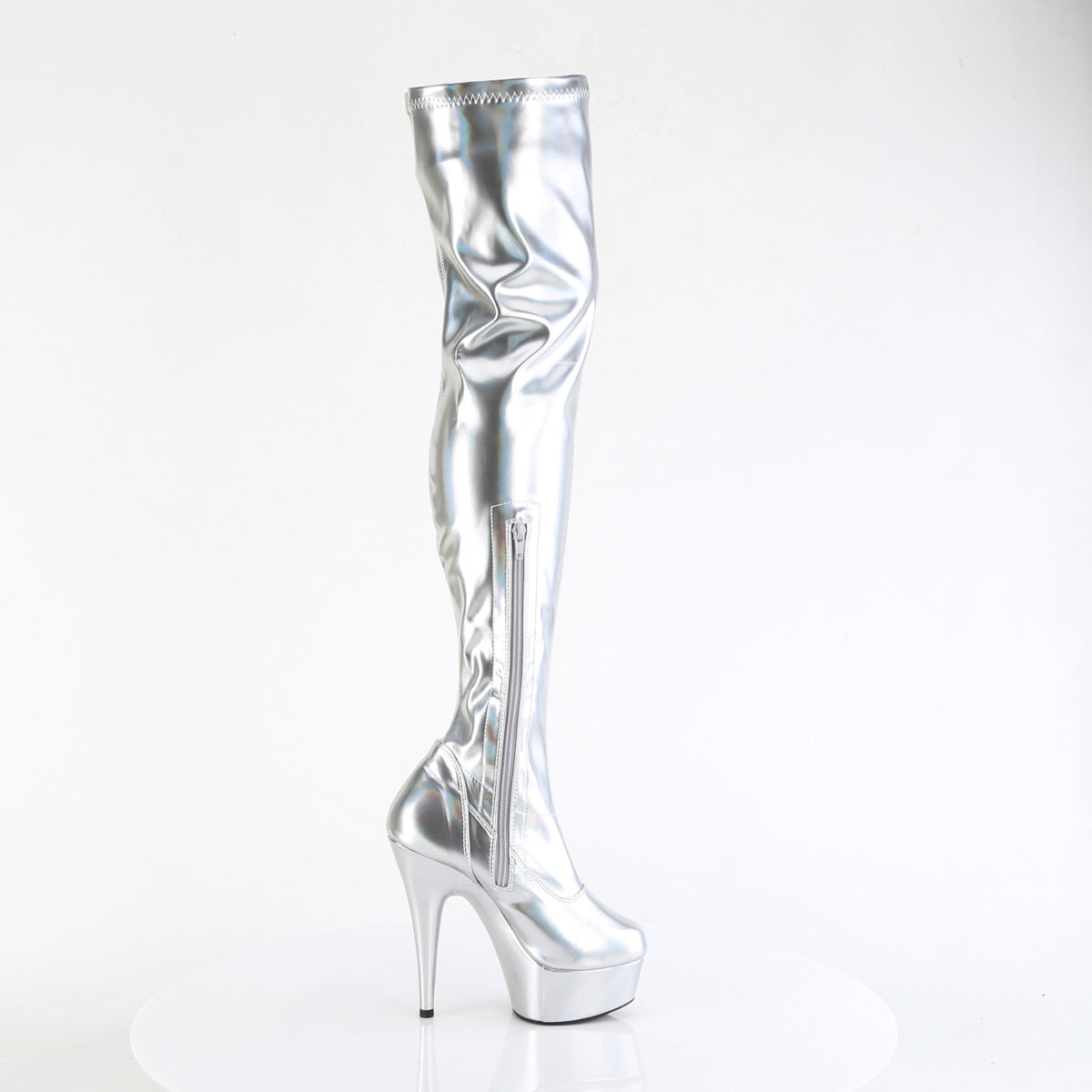 6" Heel, 1 3/4" Pf Stretch Thigh Boot,  12" Side Zip Pleaser Pleaser DELIGHT/3000HWR