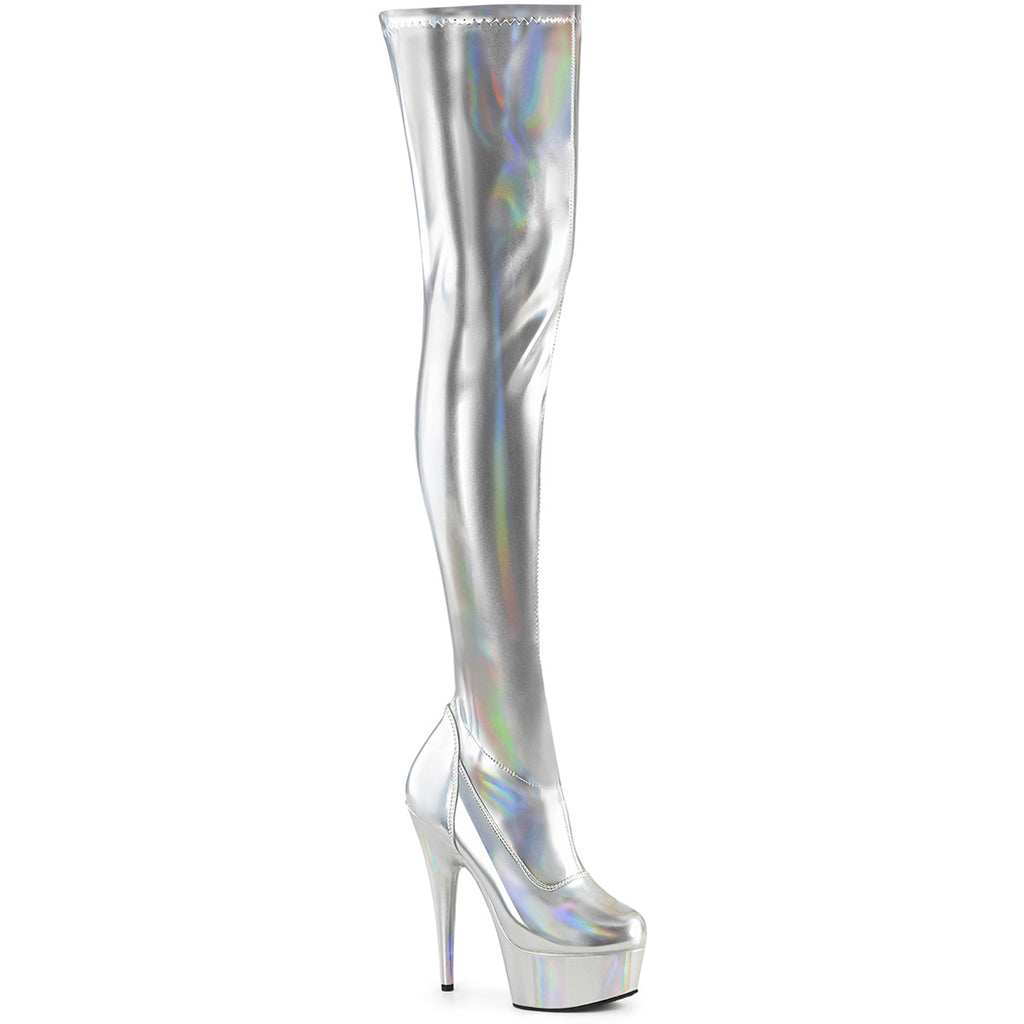6" Heel, 1 3/4" Pf Stretch Thigh Boot,  12" Side Zip Pleaser Pleaser DELIGHT/3000HWR