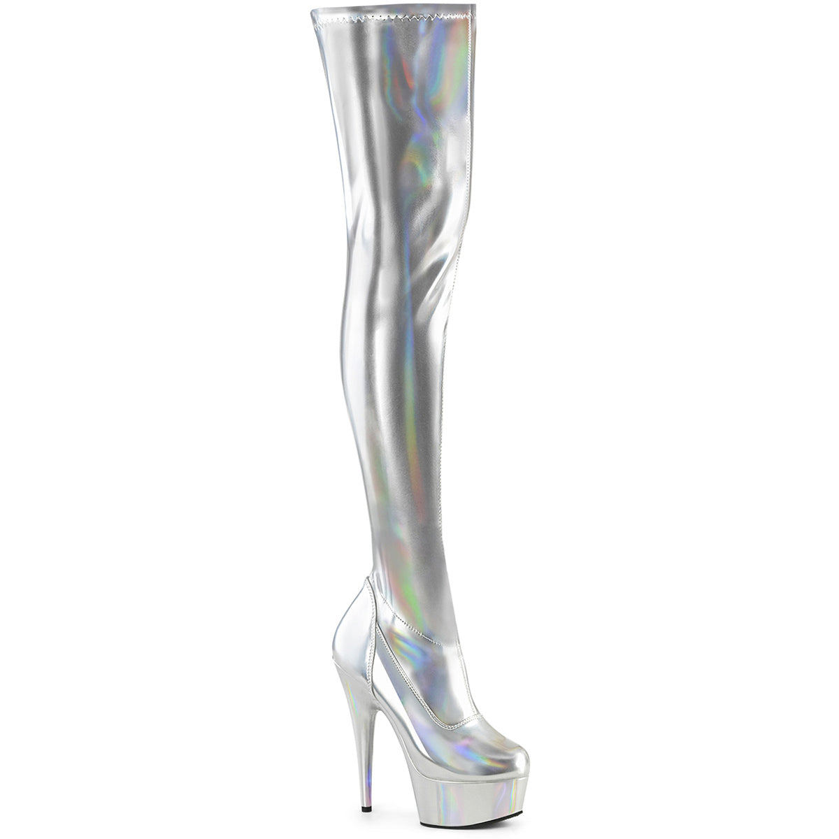 6" Heel, 1 3/4" Pf Stretch Thigh Boot,  12" Side Zip Pleaser Pleaser DELIGHT/3000HWR