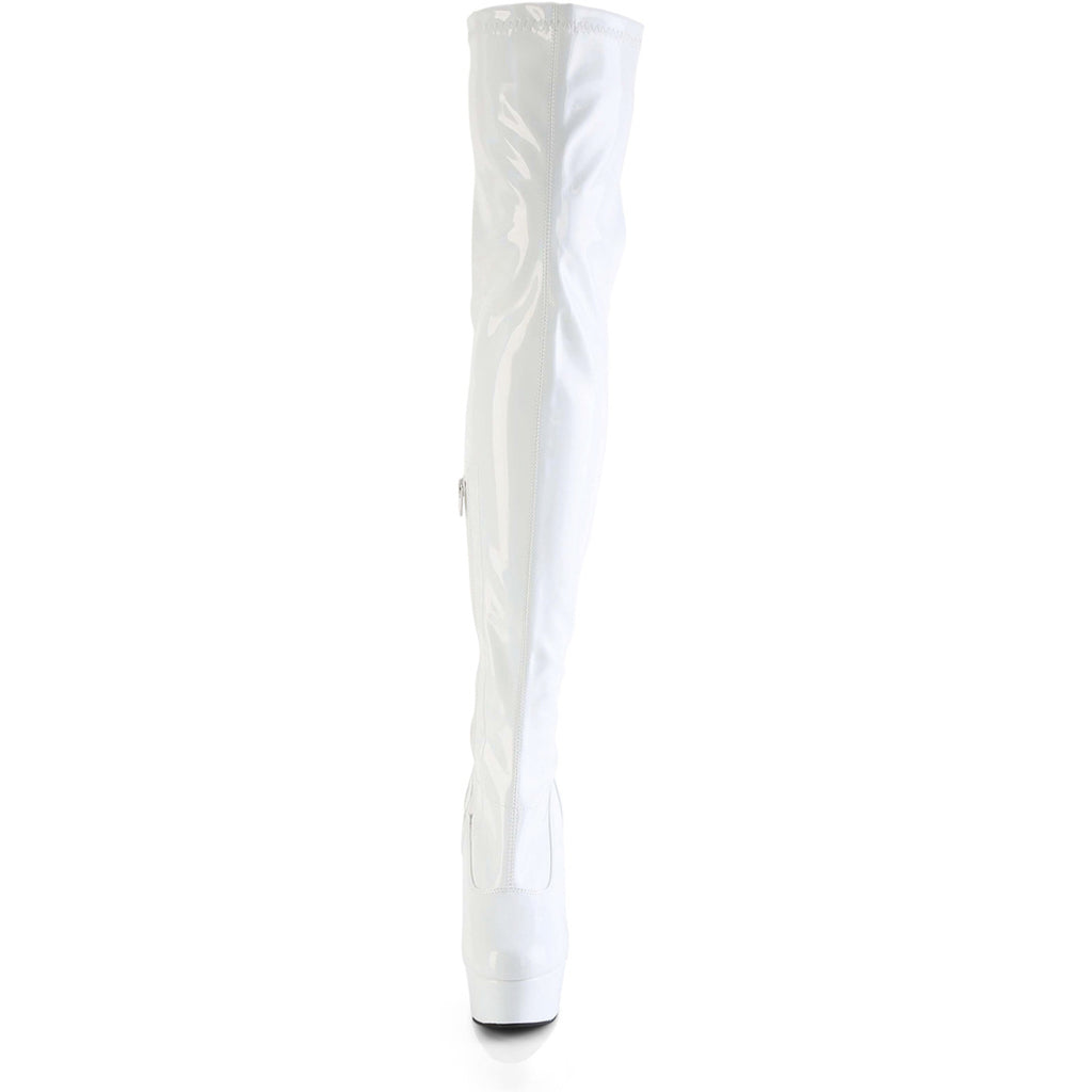 6" Heel, 1 3/4" Pf Stretch Thigh Boot,  12" Side Zip Pleaser Pleaser DELIGHT/3000HWR