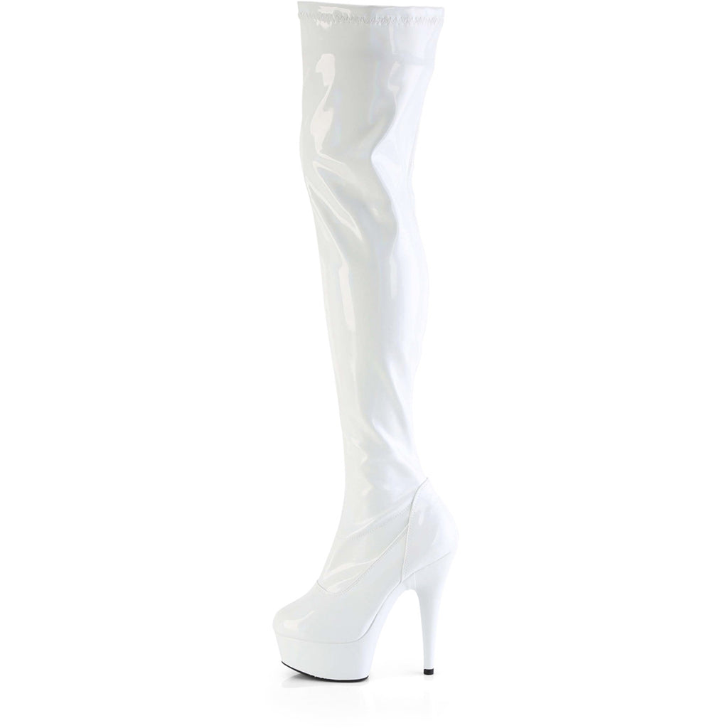 6" Heel, 1 3/4" Pf Stretch Thigh Boot,  12" Side Zip Pleaser Pleaser DELIGHT/3000HWR