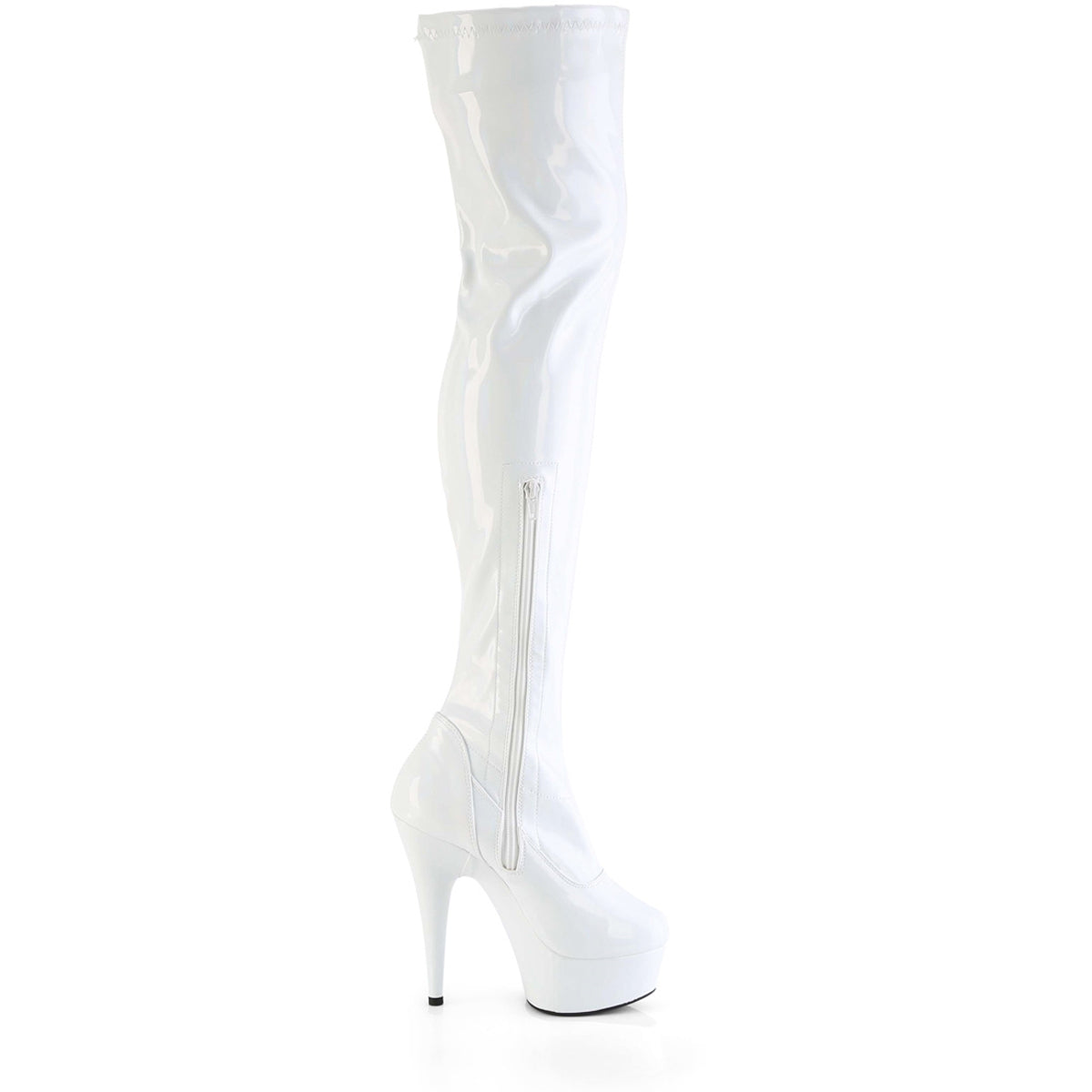 6" Heel, 1 3/4" Pf Stretch Thigh Boot,  12" Side Zip Pleaser Pleaser DELIGHT/3000HWR