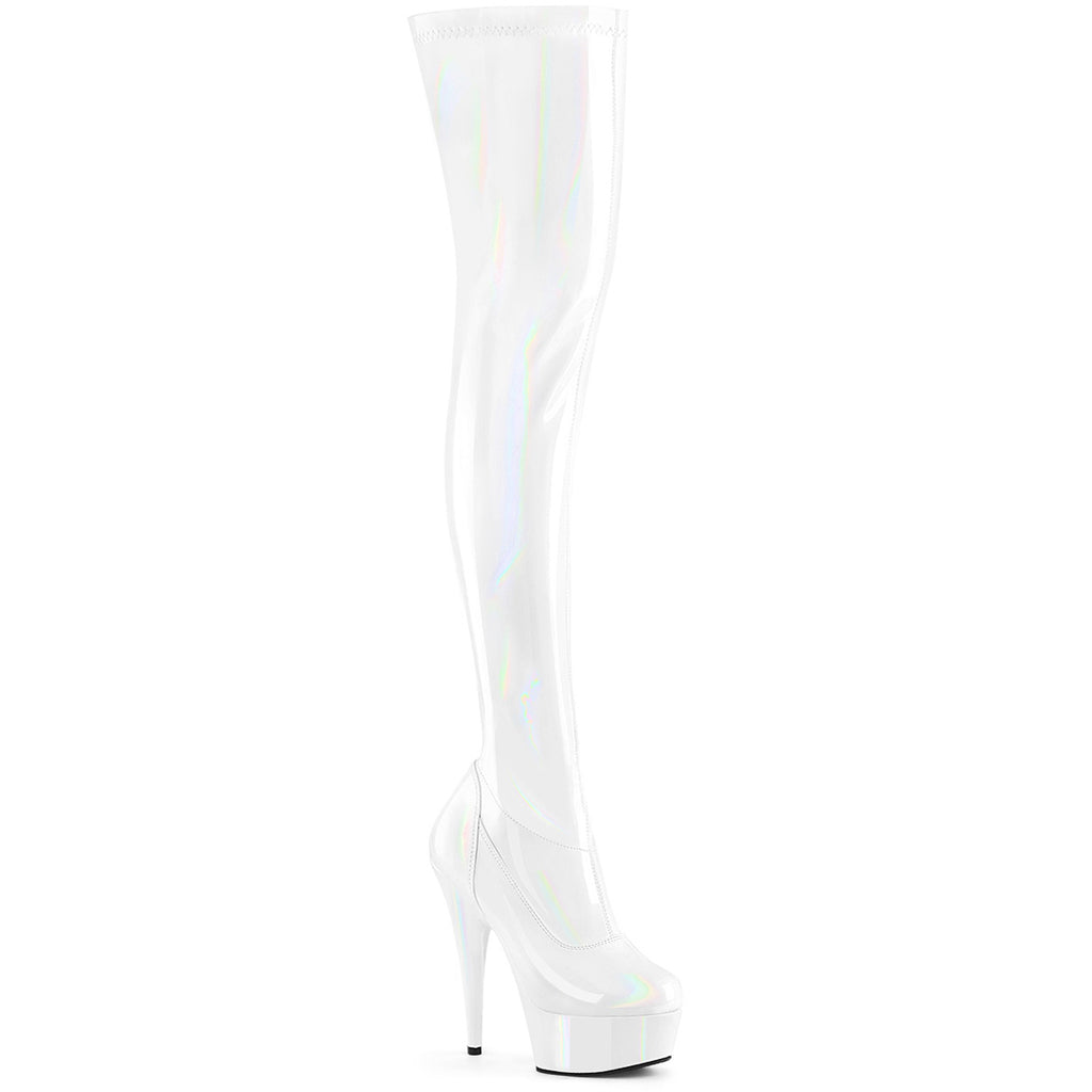 6" Heel, 1 3/4" Pf Stretch Thigh Boot,  12" Side Zip Pleaser Pleaser DELIGHT/3000HWR