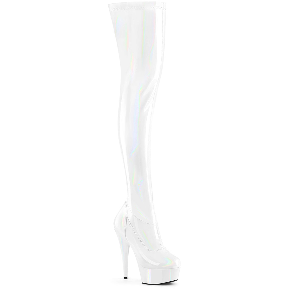 6" Heel, 1 3/4" Pf Stretch Thigh Boot,  12" Side Zip Pleaser Pleaser DELIGHT/3000HWR