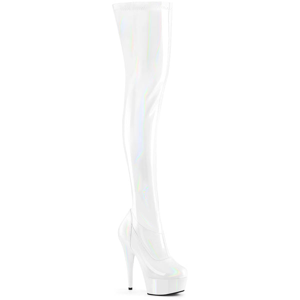 6" Heel, 1 3/4" Pf Stretch Thigh Boot,  12" Side Zip Pleaser Pleaser DELIGHT/3000HWR