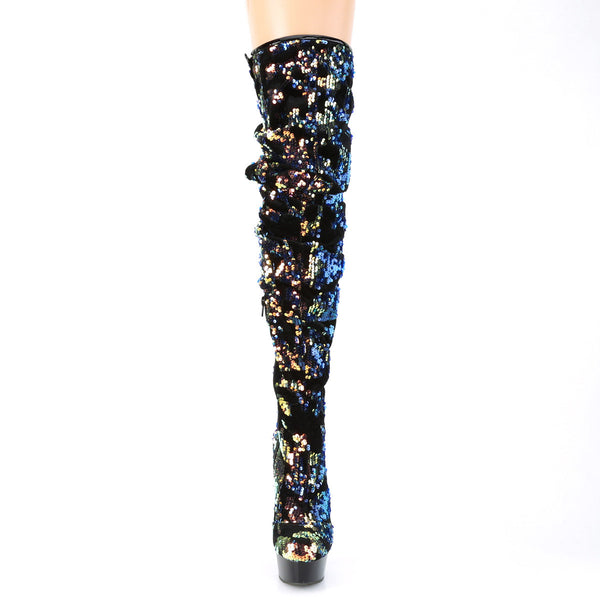 6" Heel, 1 3/4" Pf Slouch Thigh Boot, Side Zip Pleaser Pleaser DELIGHT/3004