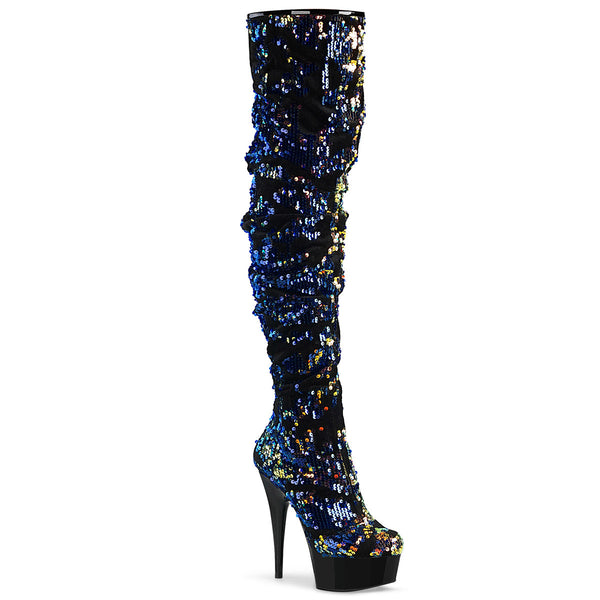 6" Heel, 1 3/4" Pf Slouch Thigh Boot, Side Zip Pleaser Pleaser DELIGHT/3004