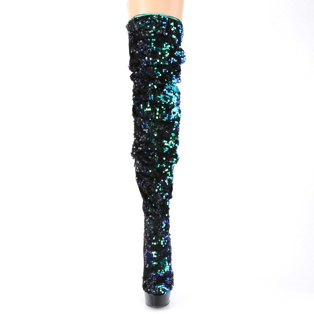 6" Heel, 1 3/4" Pf Slouch Thigh Boot, Side Zip Pleaser Pleaser DELIGHT/3004
