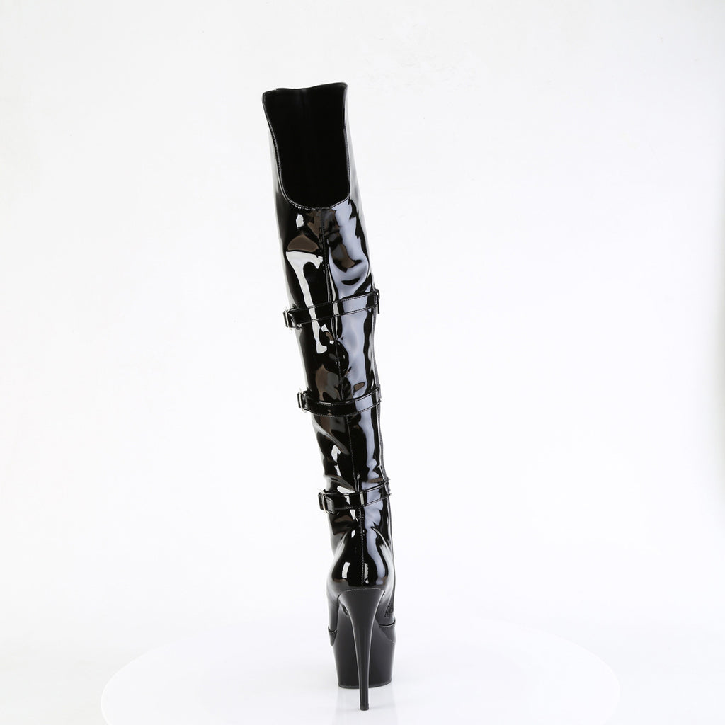 6" Heel, 1 3/4" Pf Triple Buckle Strap Otk Boot, Side Zip Pleaser Pleaser DELIGHT/3018