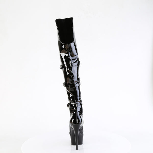 6" Heel, 1 3/4" Pf Triple Buckle Strap Otk Boot, Side Zip Pleaser Pleaser DELIGHT/3018