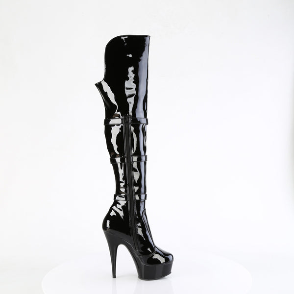 6" Heel, 1 3/4" Pf Triple Buckle Strap Otk Boot, Side Zip Pleaser Pleaser DELIGHT/3018