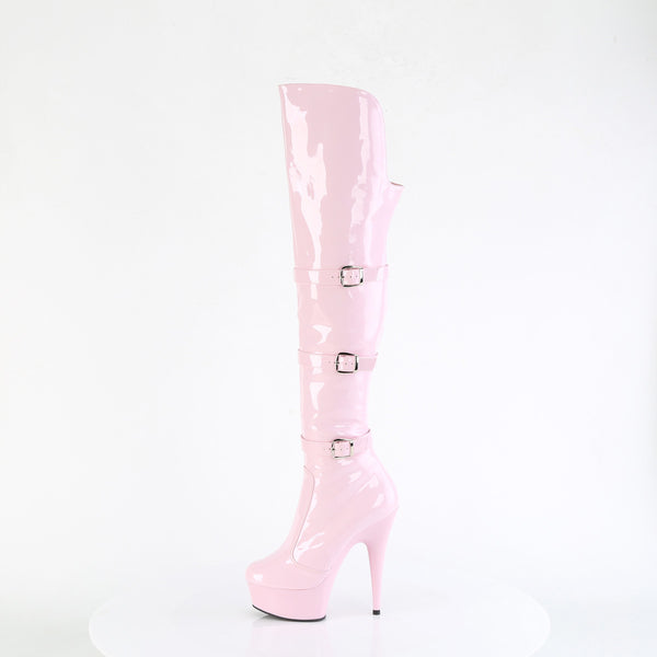 6" Heel, 1 3/4" Pf Triple Buckle Strap Otk Boot, Side Zip Pleaser Pleaser DELIGHT/3018