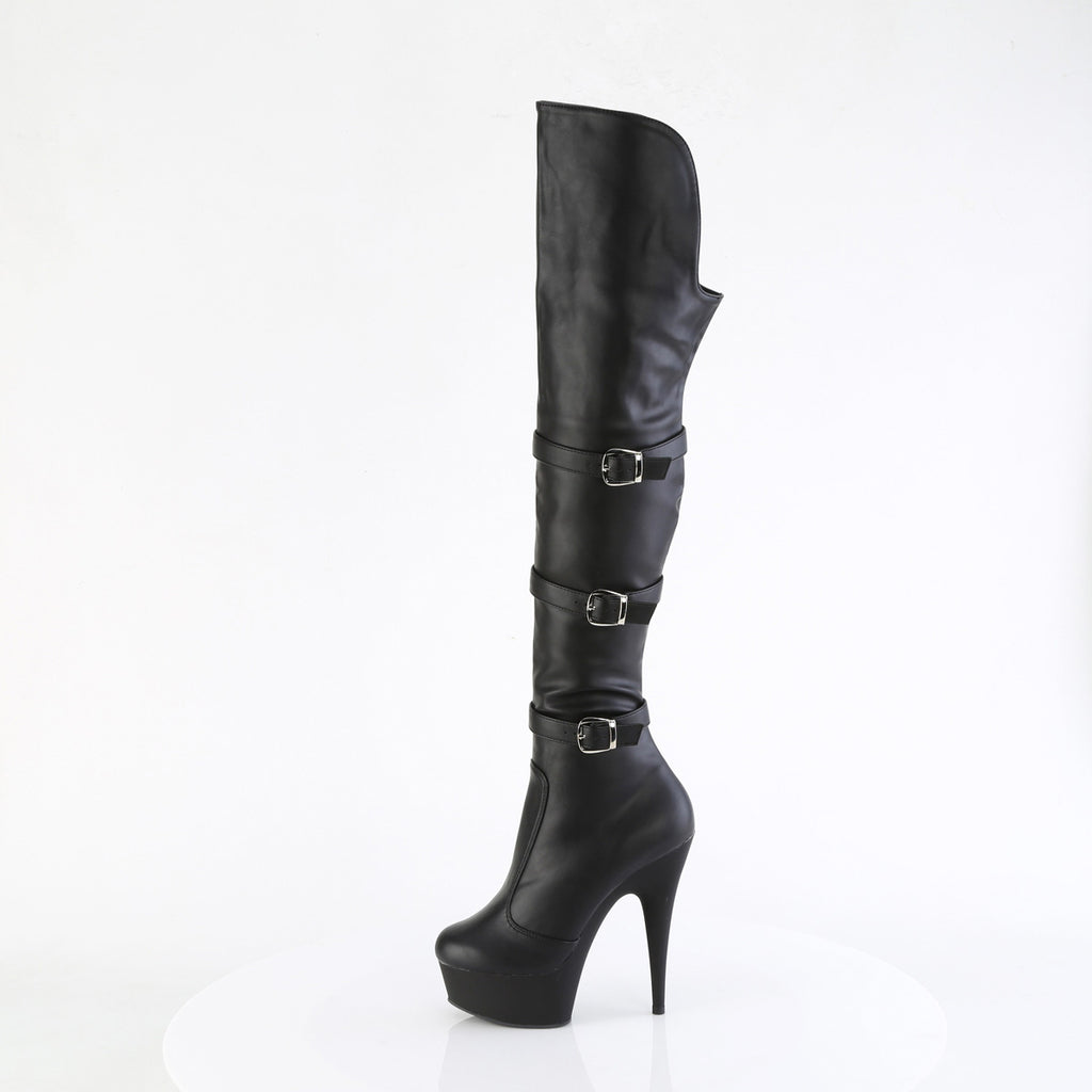 6" Heel, 1 3/4" Pf Triple Buckle Strap Otk Boot, Side Zip Pleaser Pleaser DELIGHT/3018