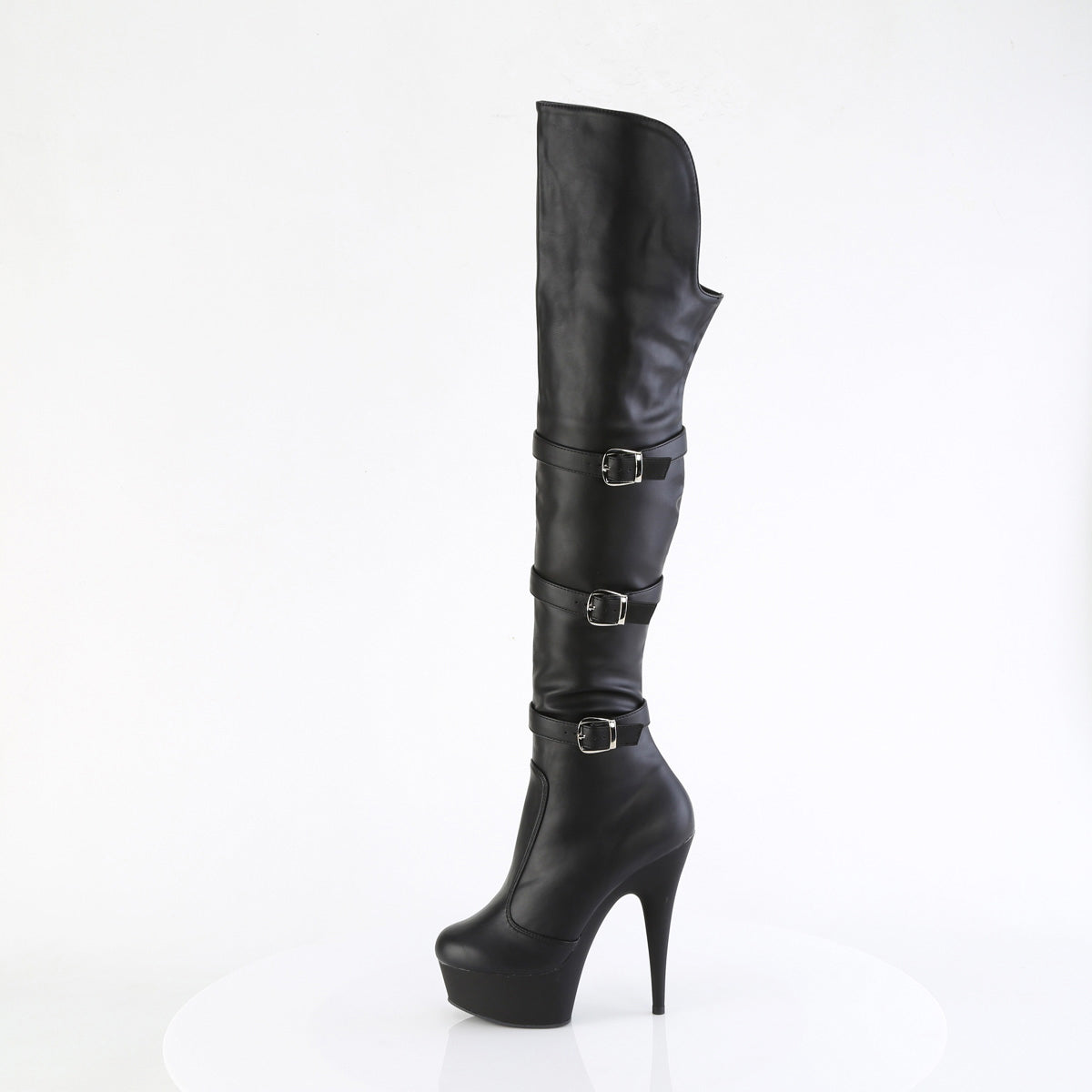6" Heel, 1 3/4" Pf Triple Buckle Strap Otk Boot, Side Zip Pleaser Pleaser DELIGHT/3018