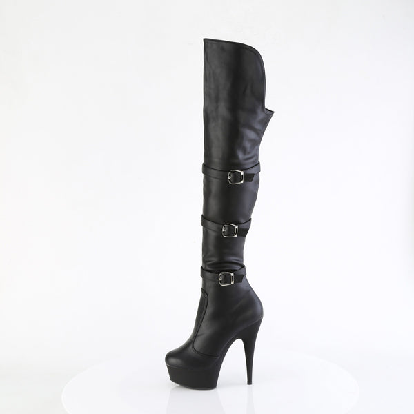 6" Heel, 1 3/4" Pf Triple Buckle Strap Otk Boot, Side Zip Pleaser Pleaser DELIGHT/3018