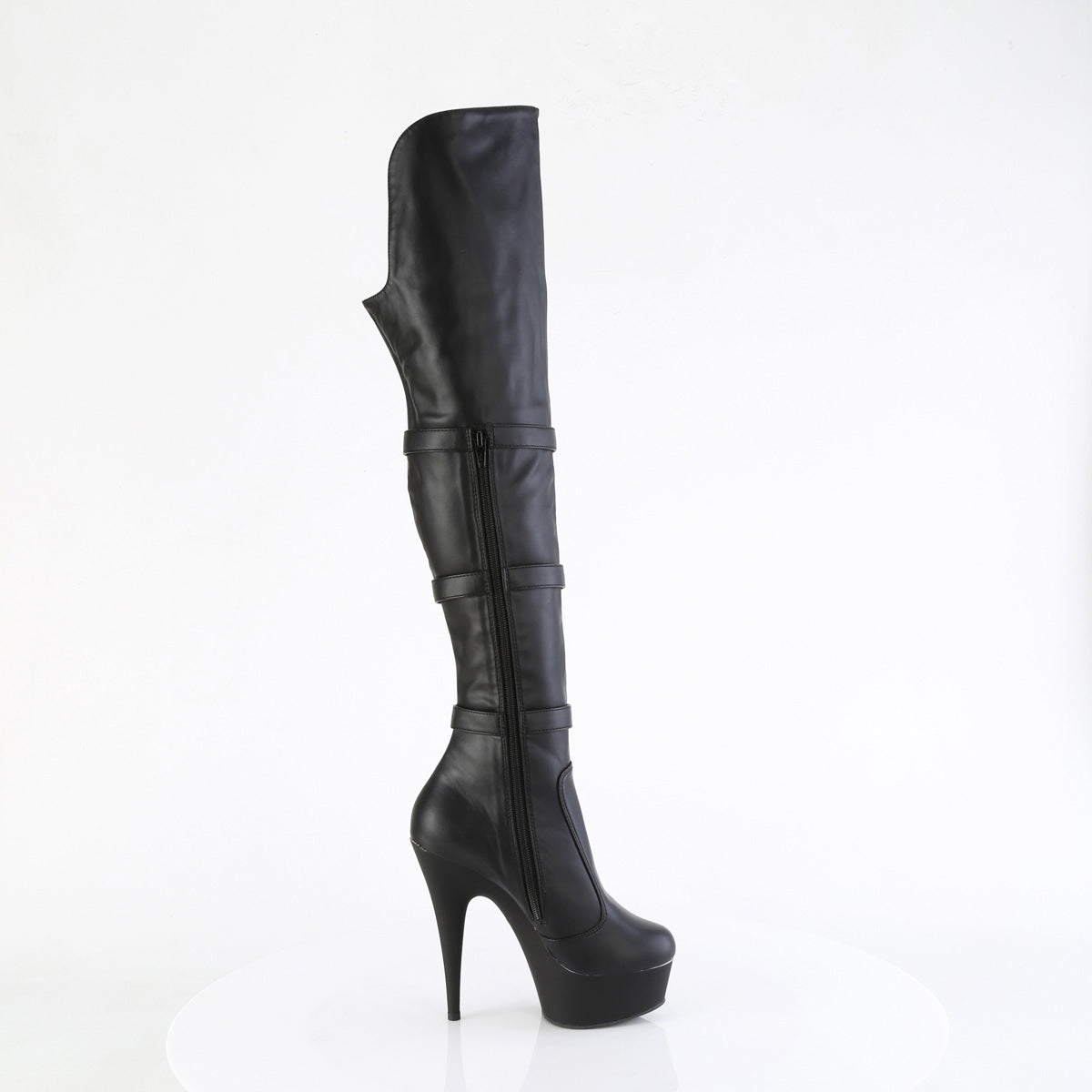 6" Heel, 1 3/4" Pf Triple Buckle Strap Otk Boot, Side Zip Pleaser Pleaser DELIGHT/3018
