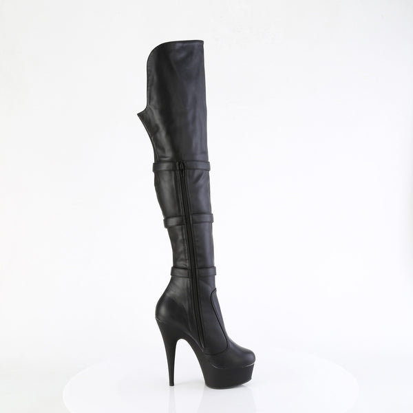 6" Heel, 1 3/4" Pf Triple Buckle Strap Otk Boot, Side Zip Pleaser Pleaser DELIGHT/3018