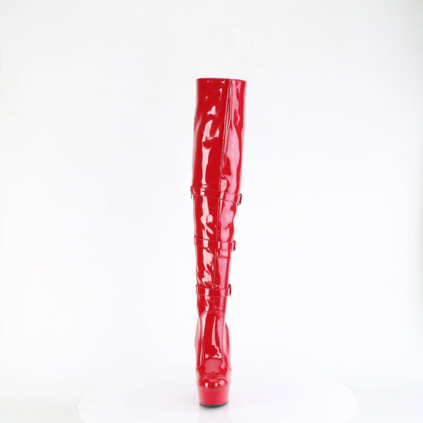 6" Heel, 1 3/4" Pf Triple Buckle Strap Otk Boot, Side Zip Pleaser Pleaser DELIGHT/3018